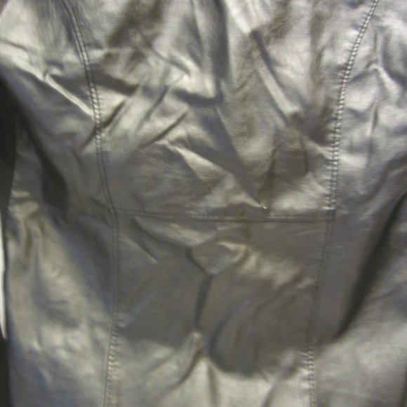 BLANK NYC JACKET/SWEATER BLACK FAUX LEATHER/KNIT SHELL - Picture 6 of 9